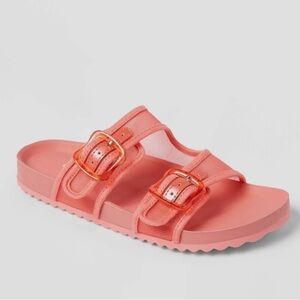 Cat & Jack Coral Buckle Mesh Slide Sandals
